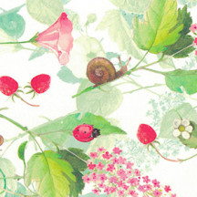 Flower, Snail and Garden Print Italian Paper ~ Tassotti